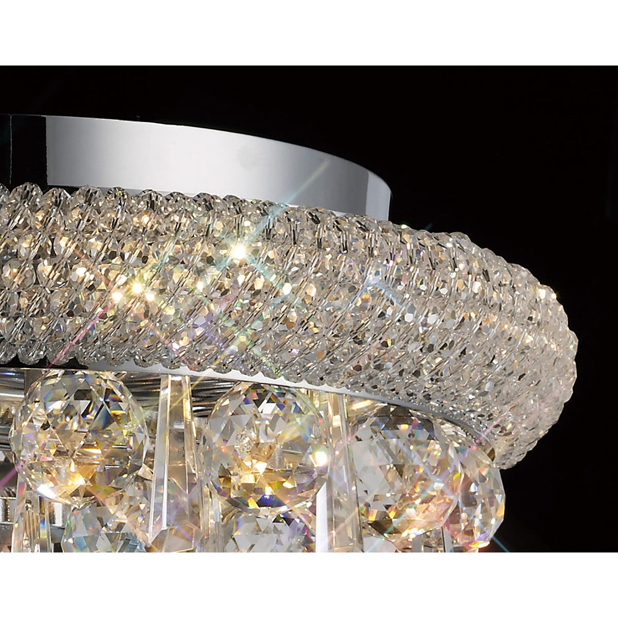 Alexandra 6 Light Crystal Flush Ceiling Light - Polished Chrome