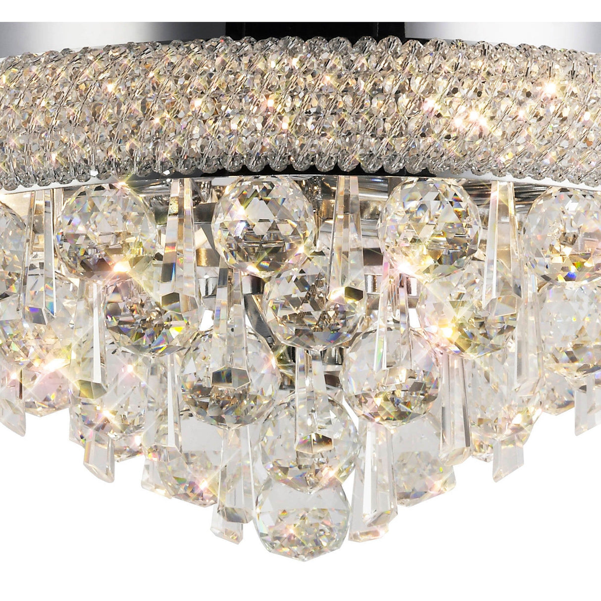 Alexandra 6 Light Crystal Flush Ceiling Light - Polished Chrome