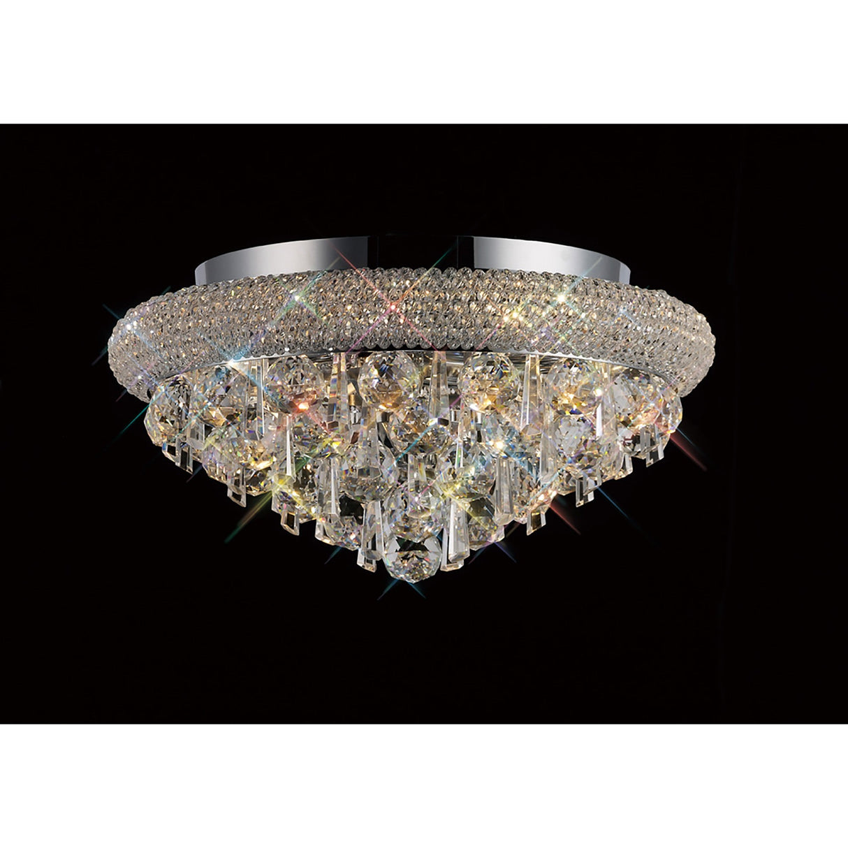 Alexandra 6 Light Crystal Flush Ceiling Light - Polished Chrome