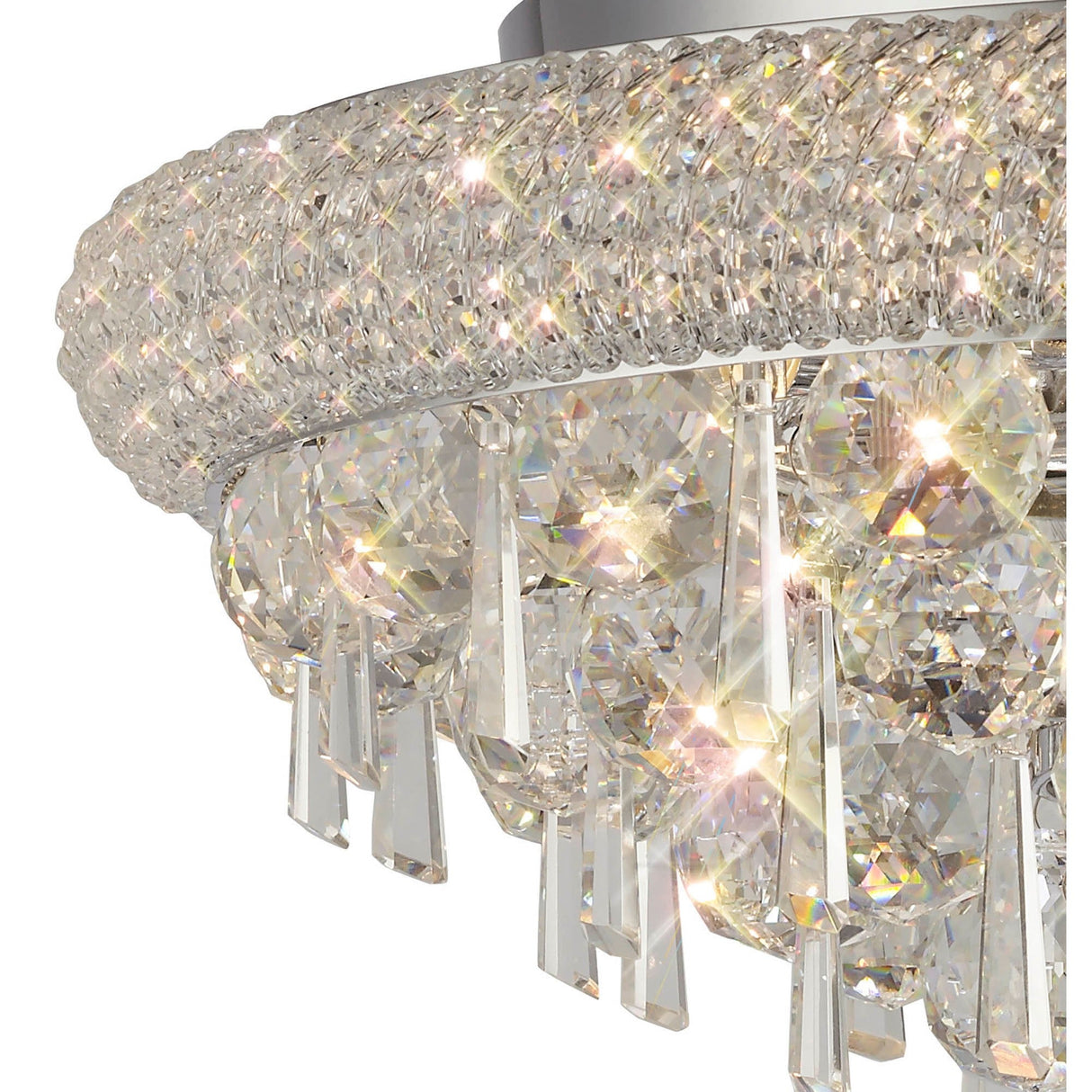 Alexandra 7 Light Crystal Flush Ceiling Light - Polished Chrome
