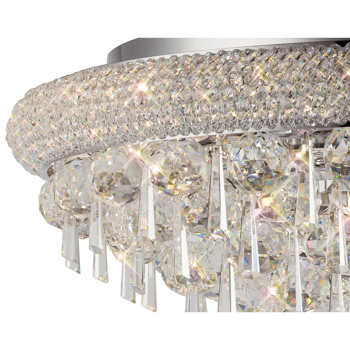 Alexandra 9 Light Crystal Flush Ceiling Light - Polished Chrome