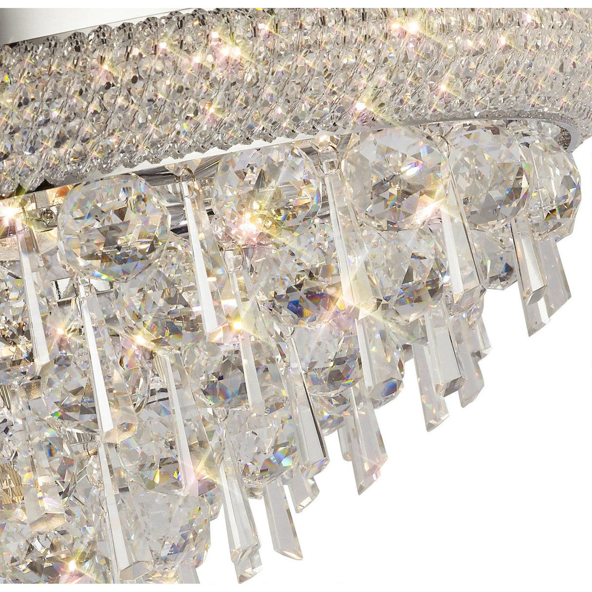 Alexandra 9 Light Crystal Flush Ceiling Light - Polished Chrome