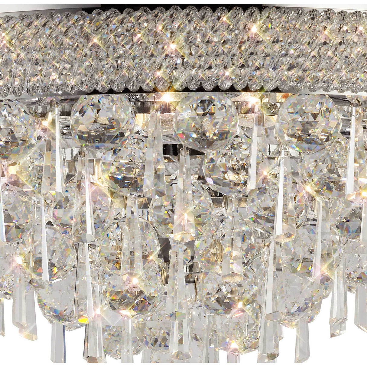 Alexandra 9 Light Crystal Flush Ceiling Light - Polished Chrome