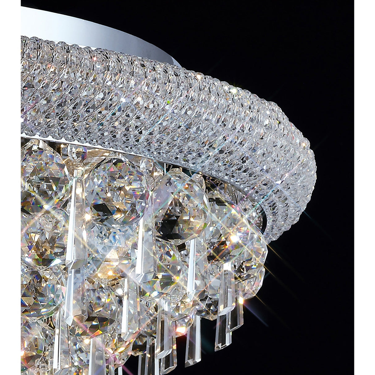 Alexandra 16 Light Crystal Flush Ceiling Light - Polished Chrome