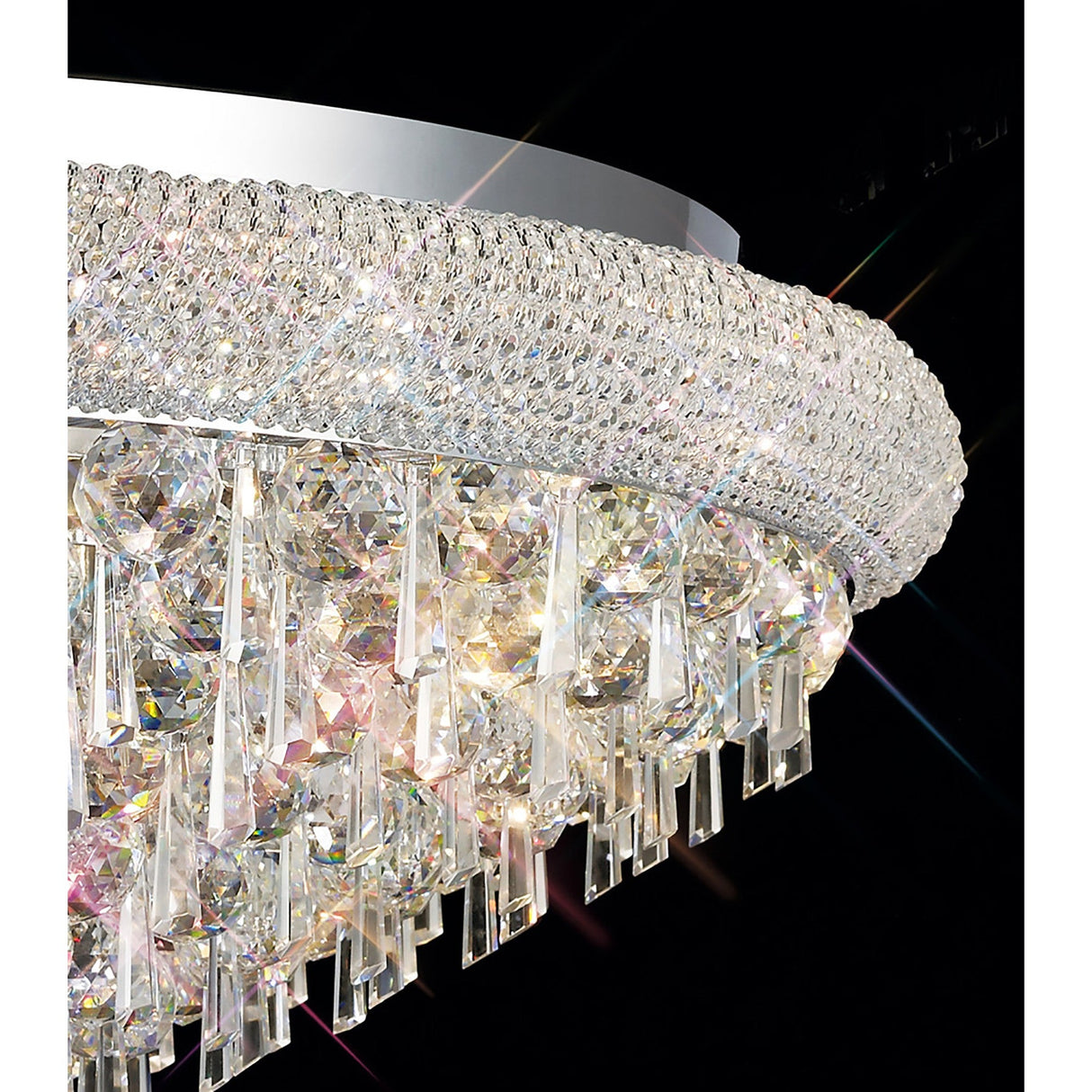Alexandra 18 Light Crystal Flush Ceiling Light - Polished Chrome