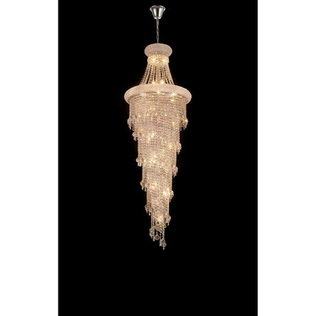 Alexandra 60cm 4 Layer Spiral 25 Light Crystal Chandelier - Chrome