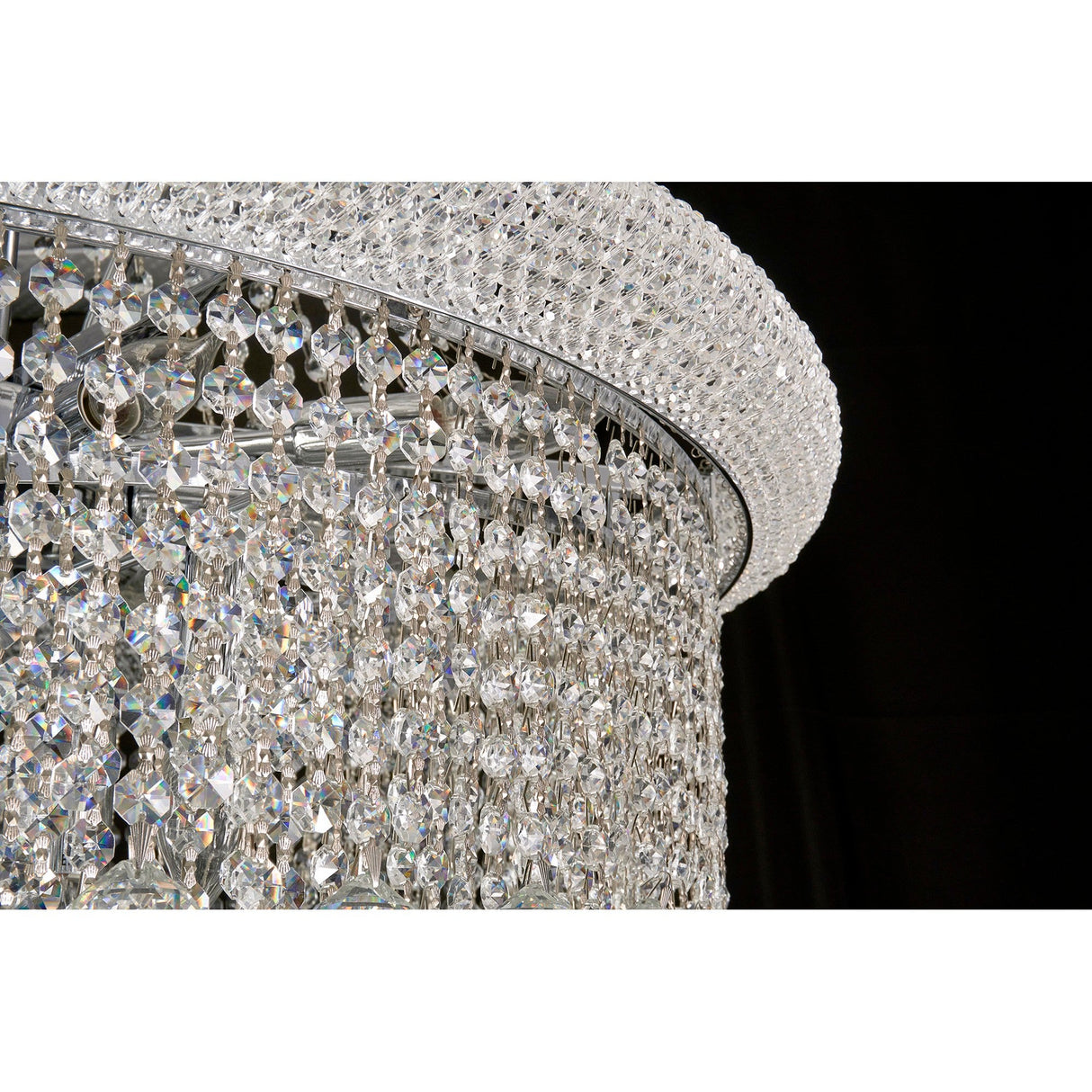 Alexandra 78cm 4 Layer Spiral 49 Light Crystal Chandelier - Chrome