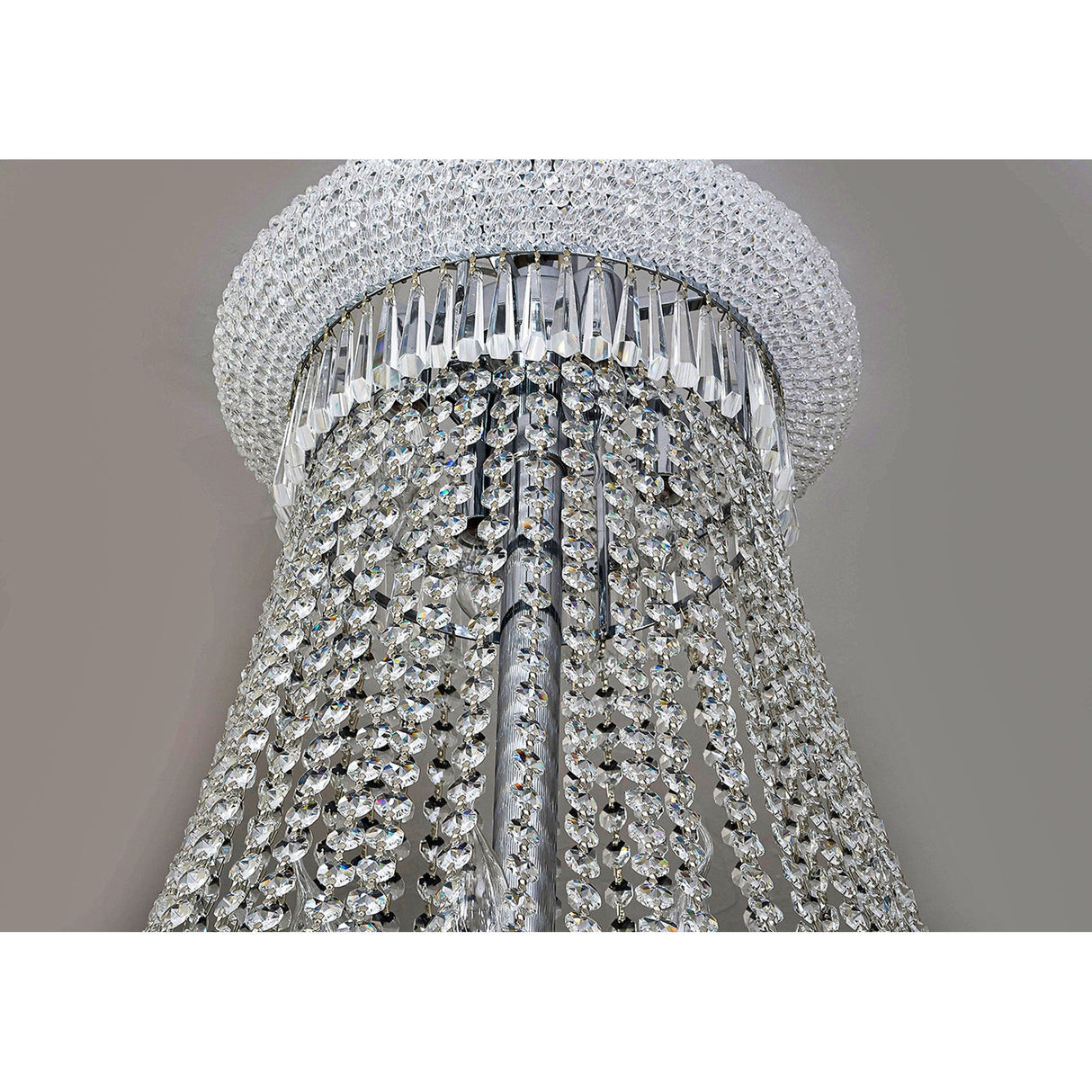 Alexandra 95cm 7 Layer Spiral 63 Light Crystal Chandelier - Chrome