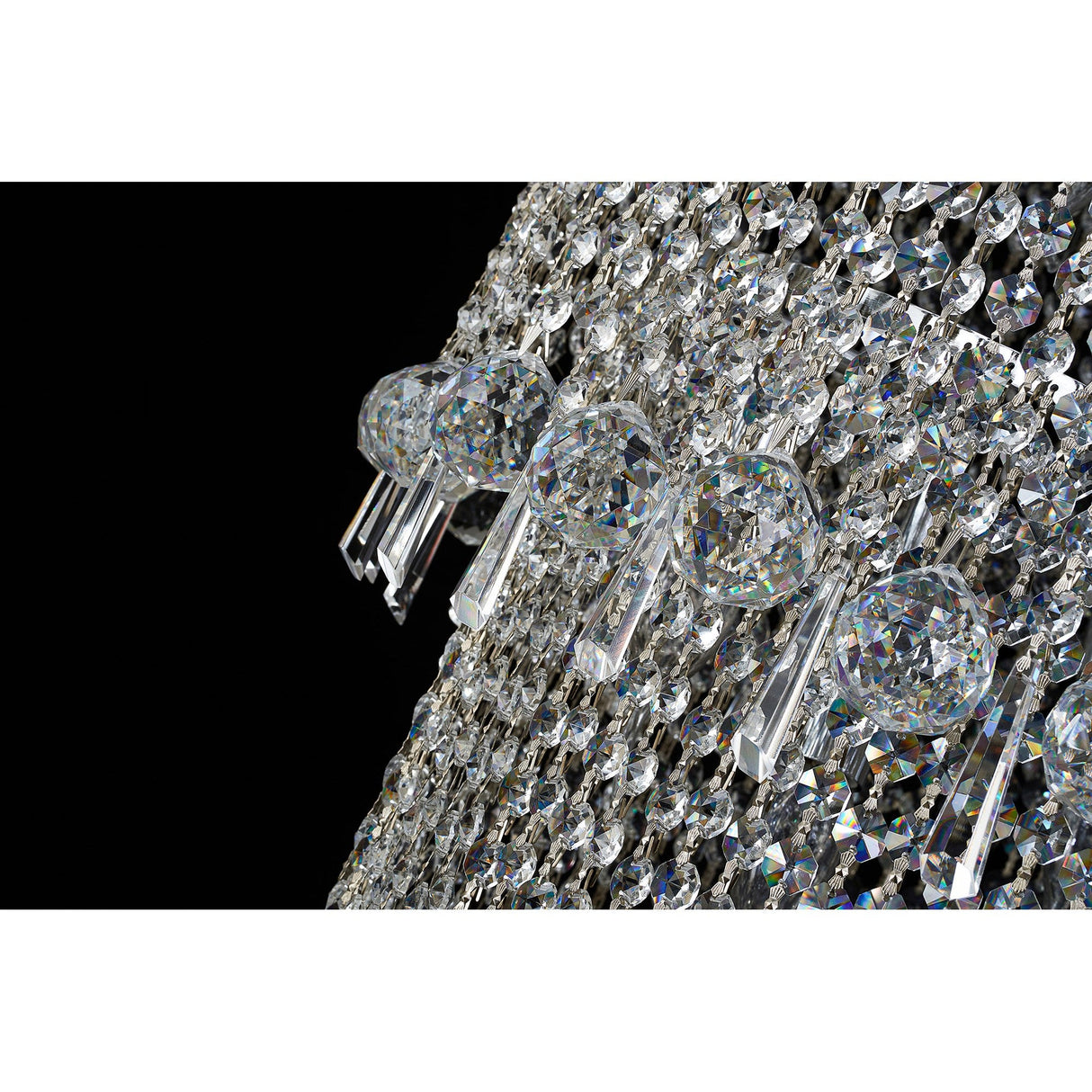 Alexandra 95cm 7 Layer Spiral 63 Light Crystal Chandelier - Chrome