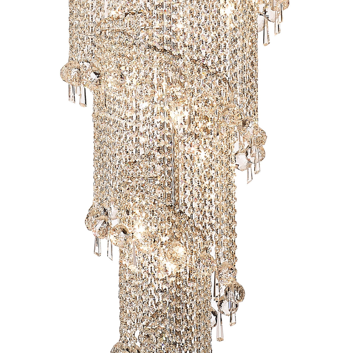 Alexandra 95cm 7 Layer Spiral 63 Light Crystal Chandelier - Chrome