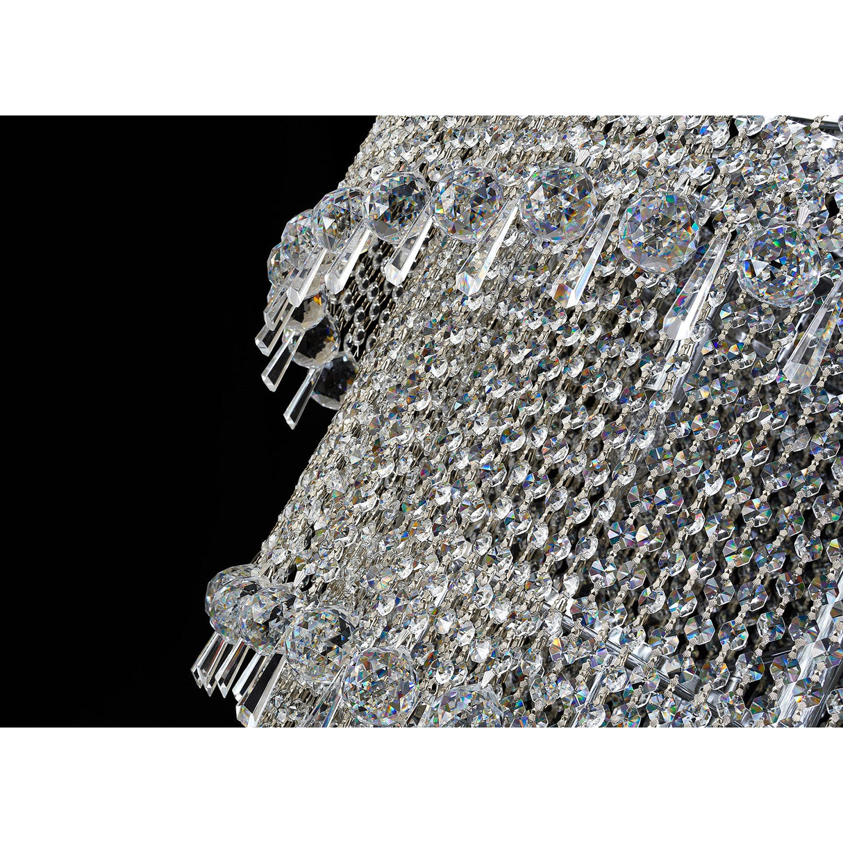 Alexandra 95cm 7 Layer Spiral 63 Light Crystal Chandelier - Chrome