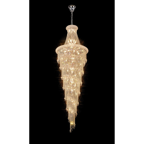 Alexandra 95cm 7 Layer Spiral 63 Light Crystal Chandelier - Chrome