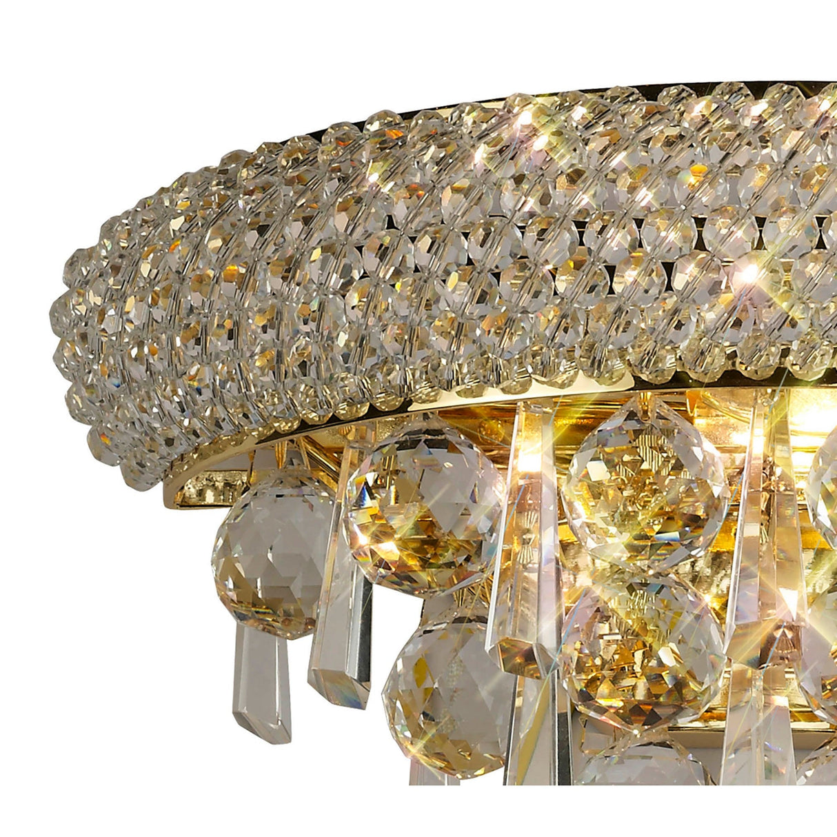 Alexandra Small 2 Light Crystal Wall Light - Gold