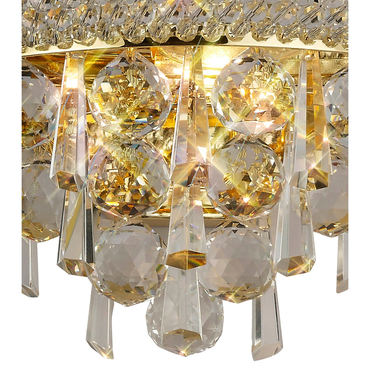 Alexandra Small 2 Light Crystal Wall Light - Gold