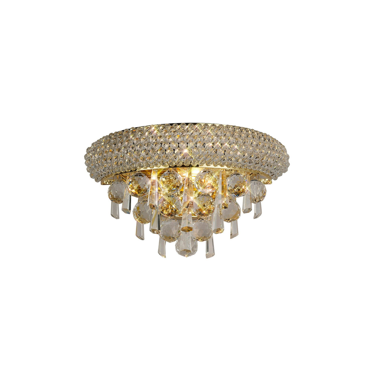 Alexandra Small 2 Light Crystal Wall Light - Gold