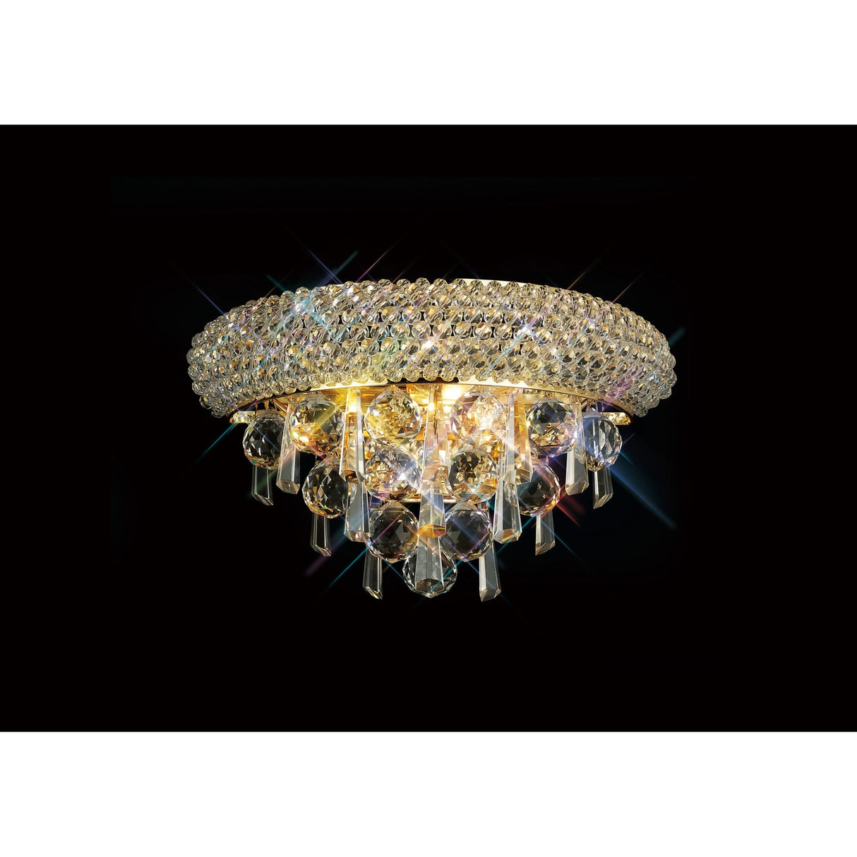 Alexandra Small 2 Light Crystal Wall Light - Gold