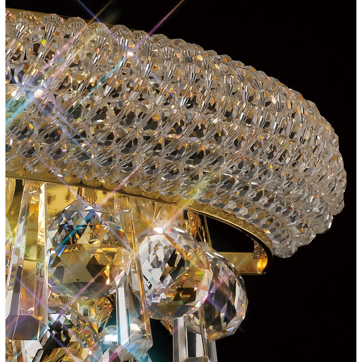 Alexandra Medium 3 Light Crystal Wall Light - Gold