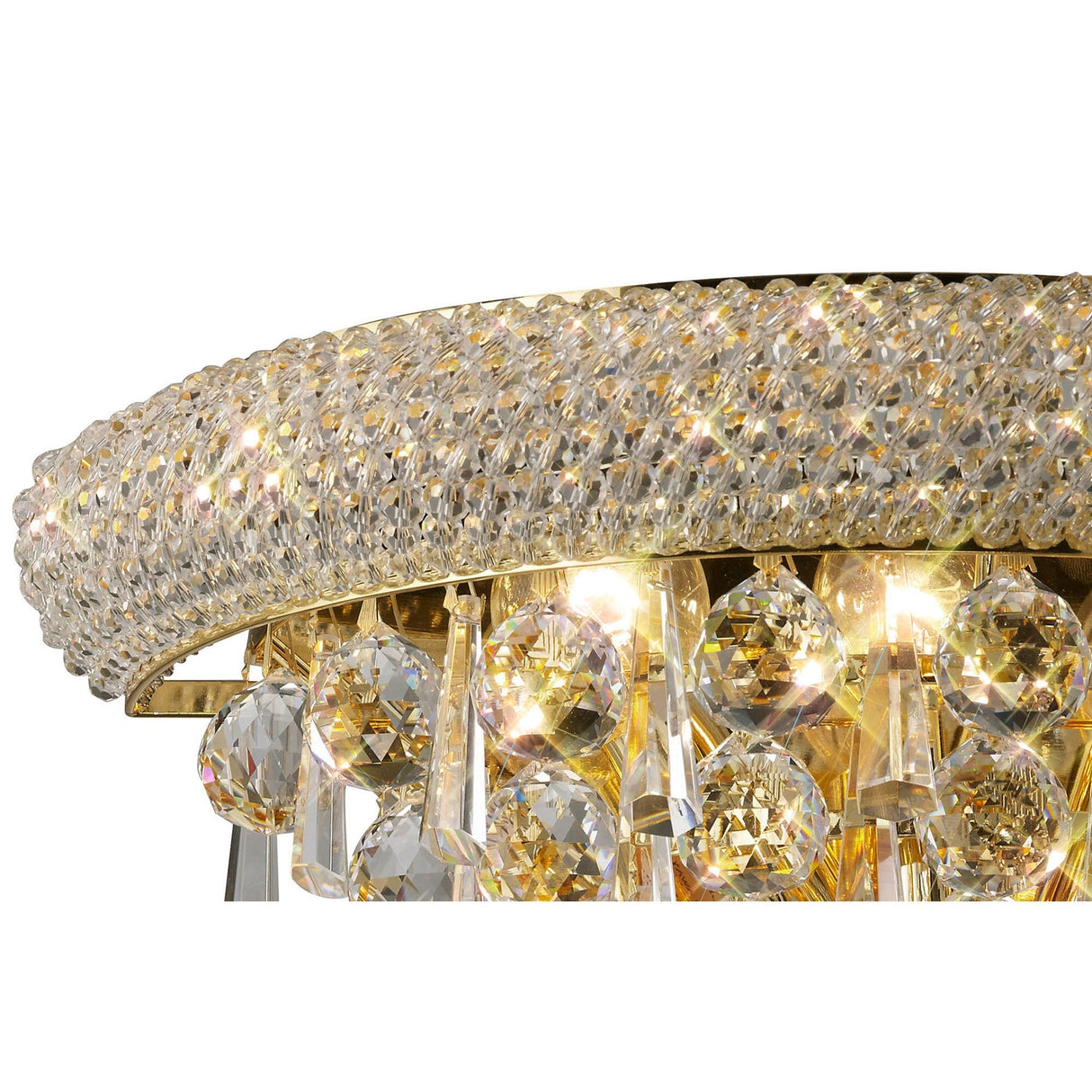 Alexandra Medium 3 Light Crystal Wall Light - Gold