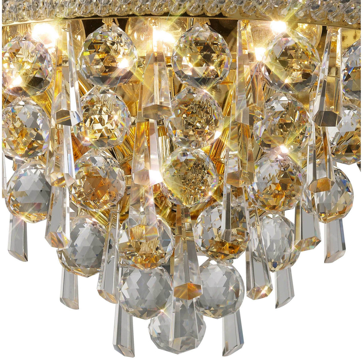 Alexandra Medium 3 Light Crystal Wall Light - Gold