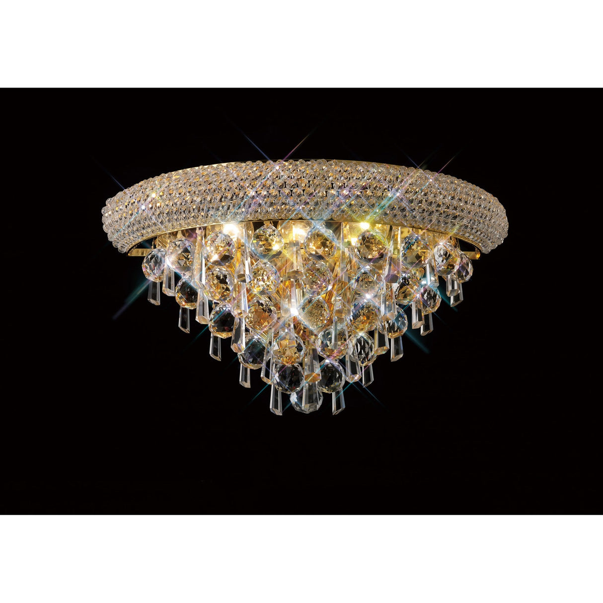 Alexandra Medium 3 Light Crystal Wall Light - Gold