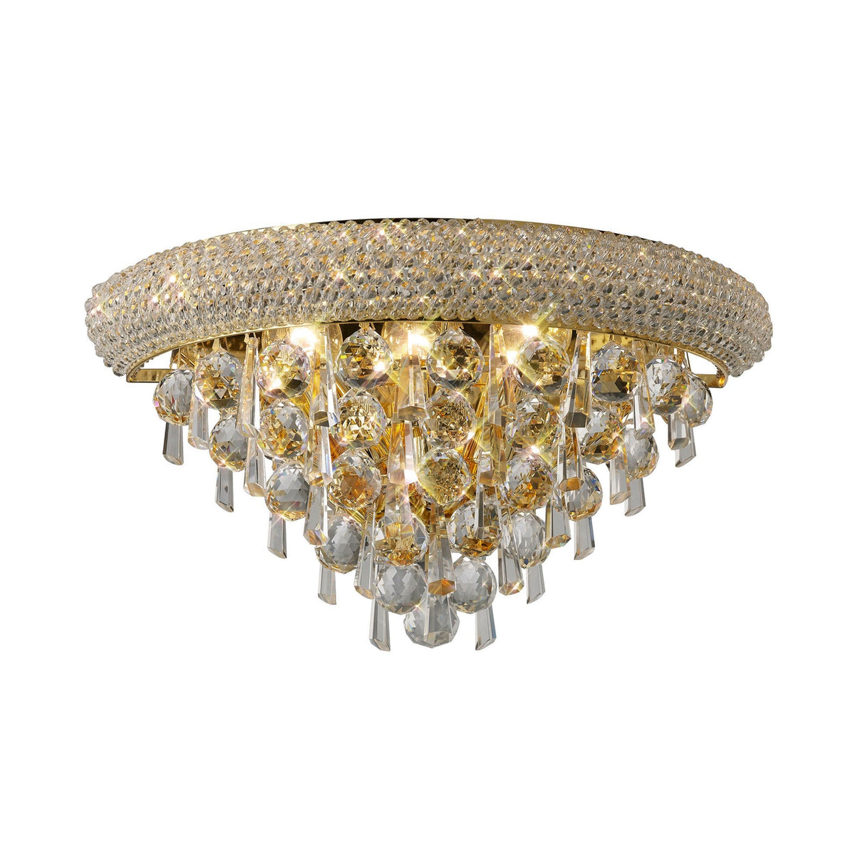 Alexandra Medium 3 Light Crystal Wall Light - Gold