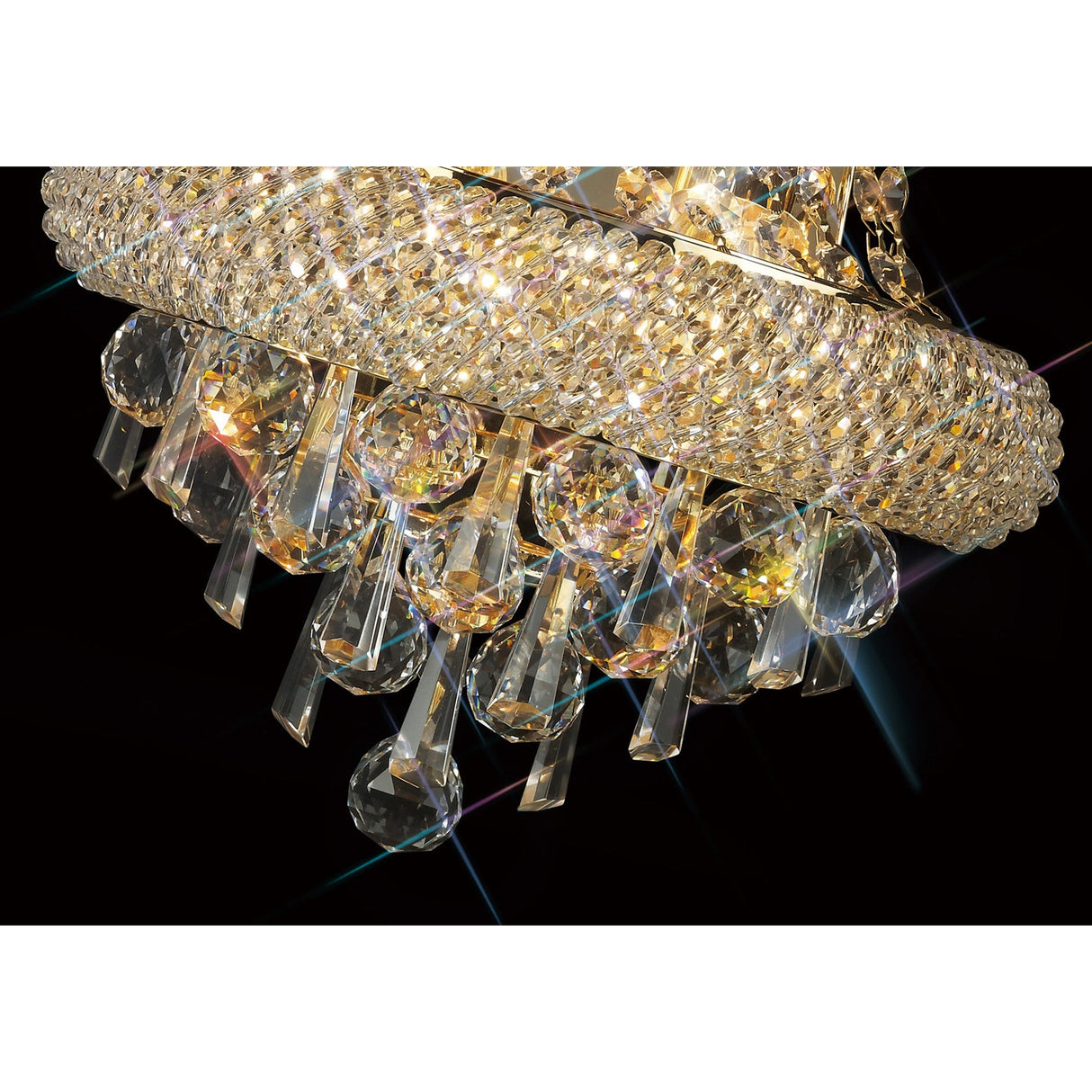 Alexandra Tall 3 Light Crystal Wall Light - Gold