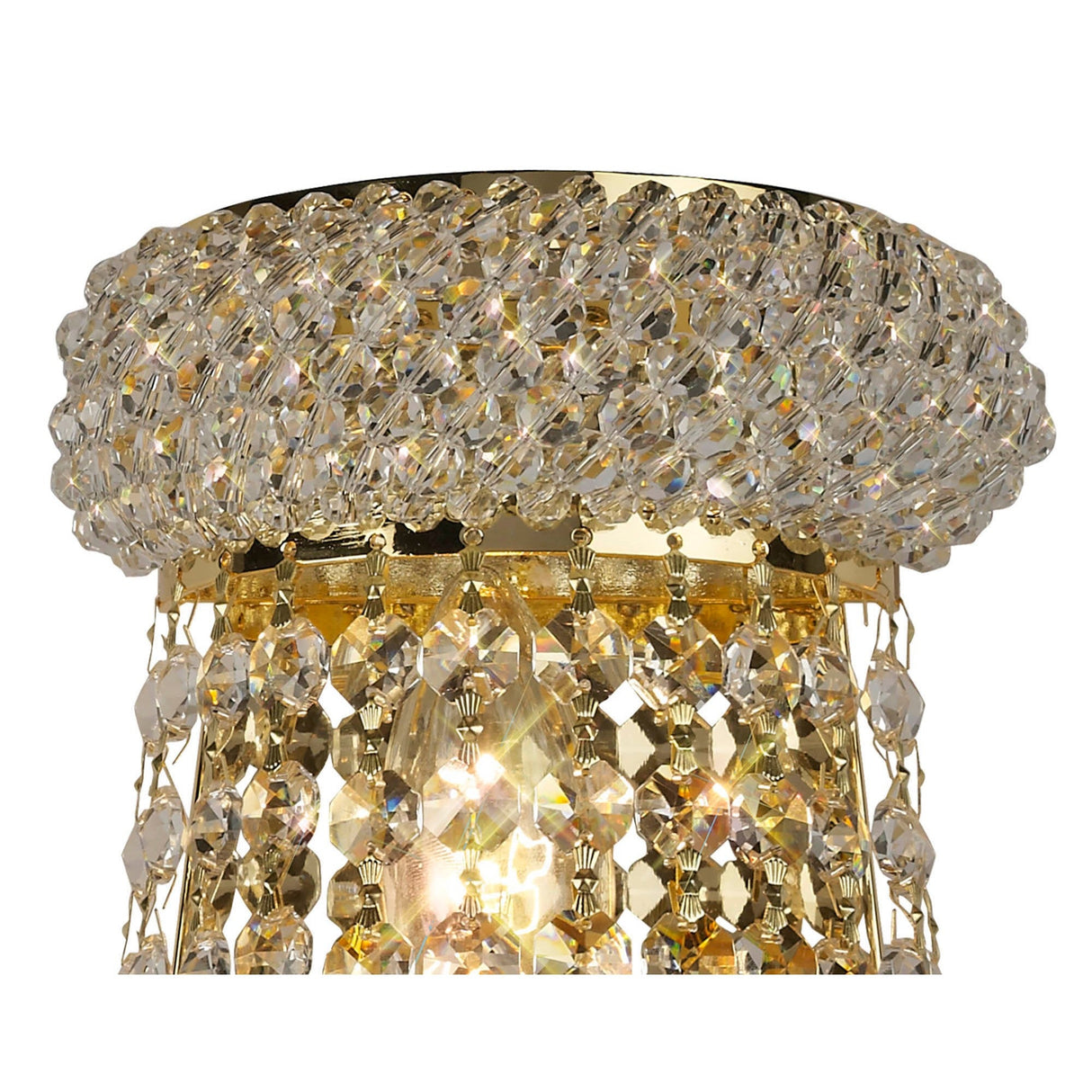 Alexandra Tall 3 Light Crystal Wall Light - Gold