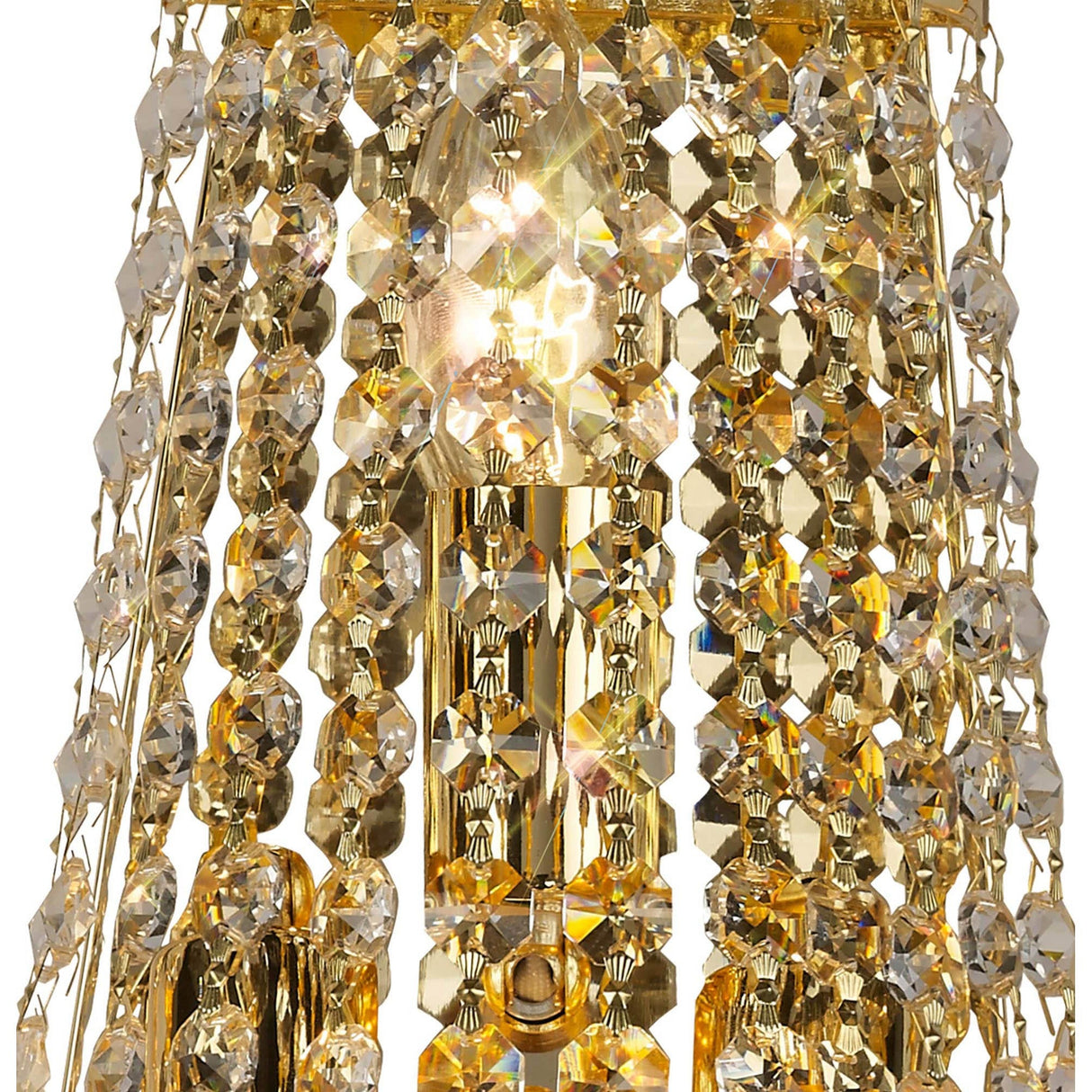 Alexandra Tall 3 Light Crystal Wall Light - Gold