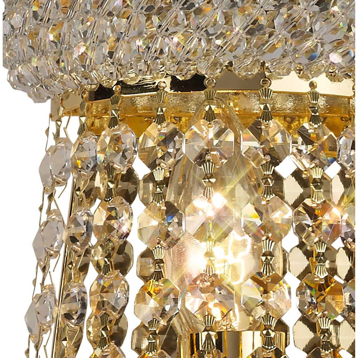 Alexandra Tall 3 Light Crystal Wall Light - Gold