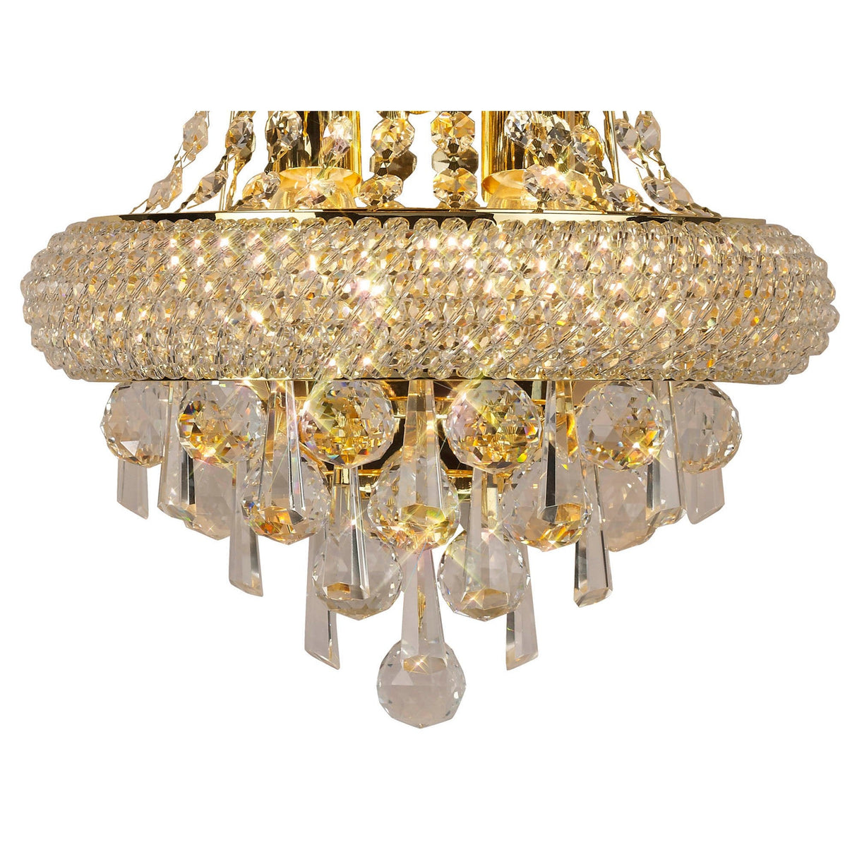 Alexandra Tall 3 Light Crystal Wall Light - Gold