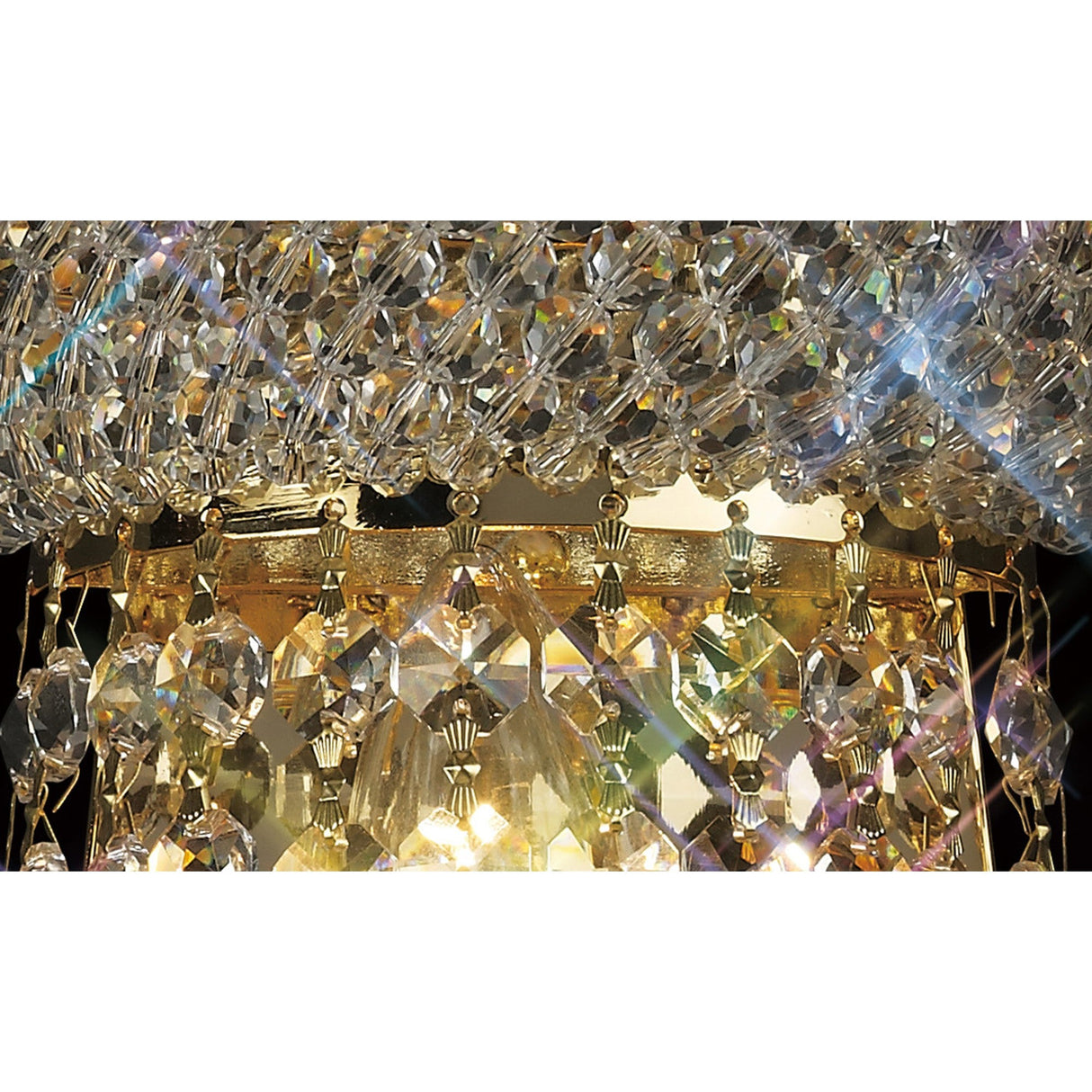 Alexandra Tall 3 Light Crystal Wall Light - Gold
