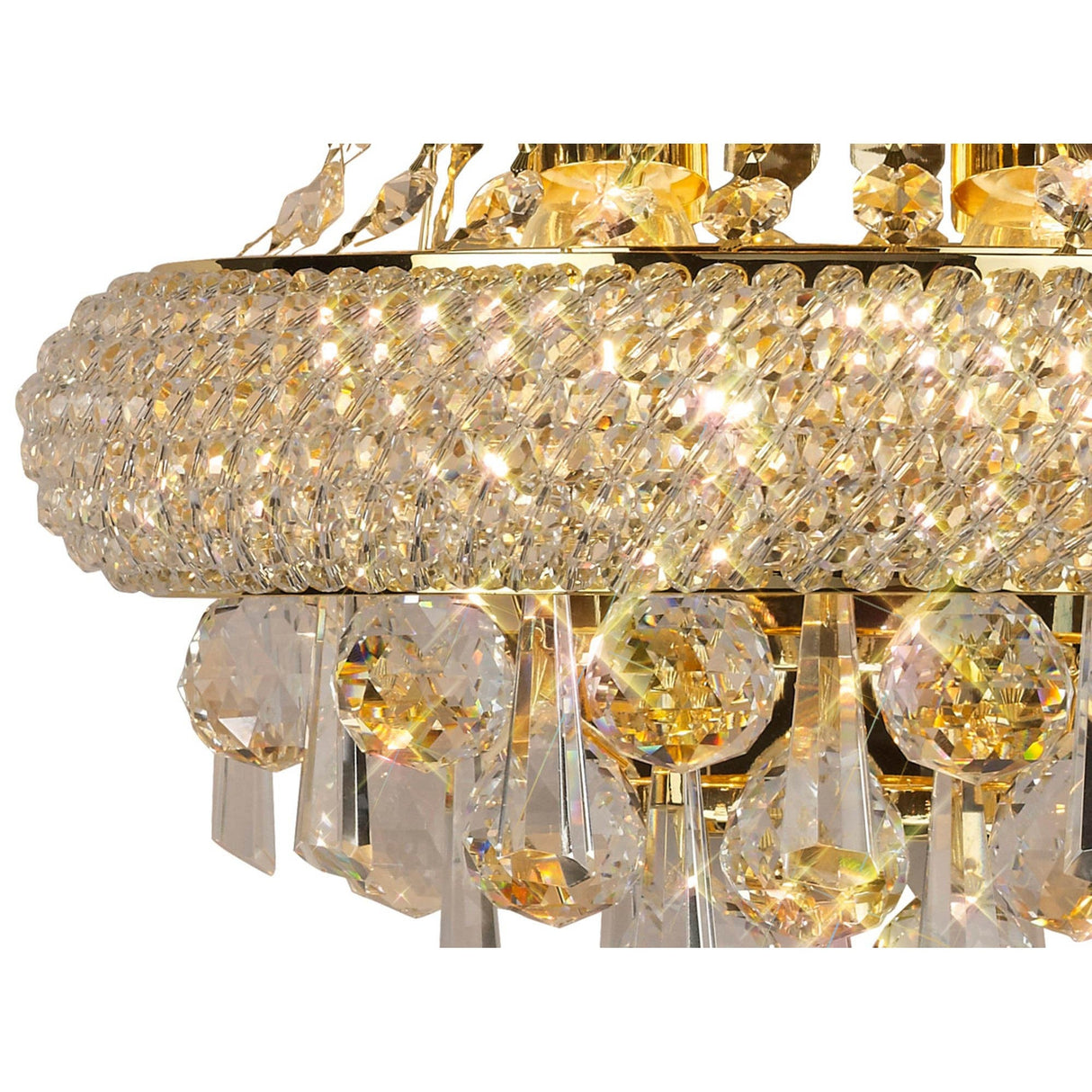 Alexandra Tall 3 Light Crystal Wall Light - Gold