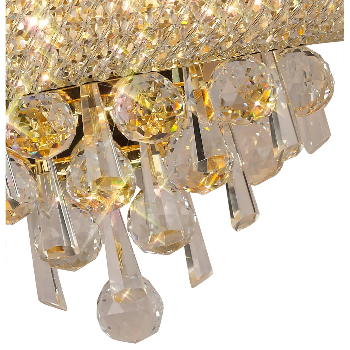 Alexandra Tall 3 Light Crystal Wall Light - Gold