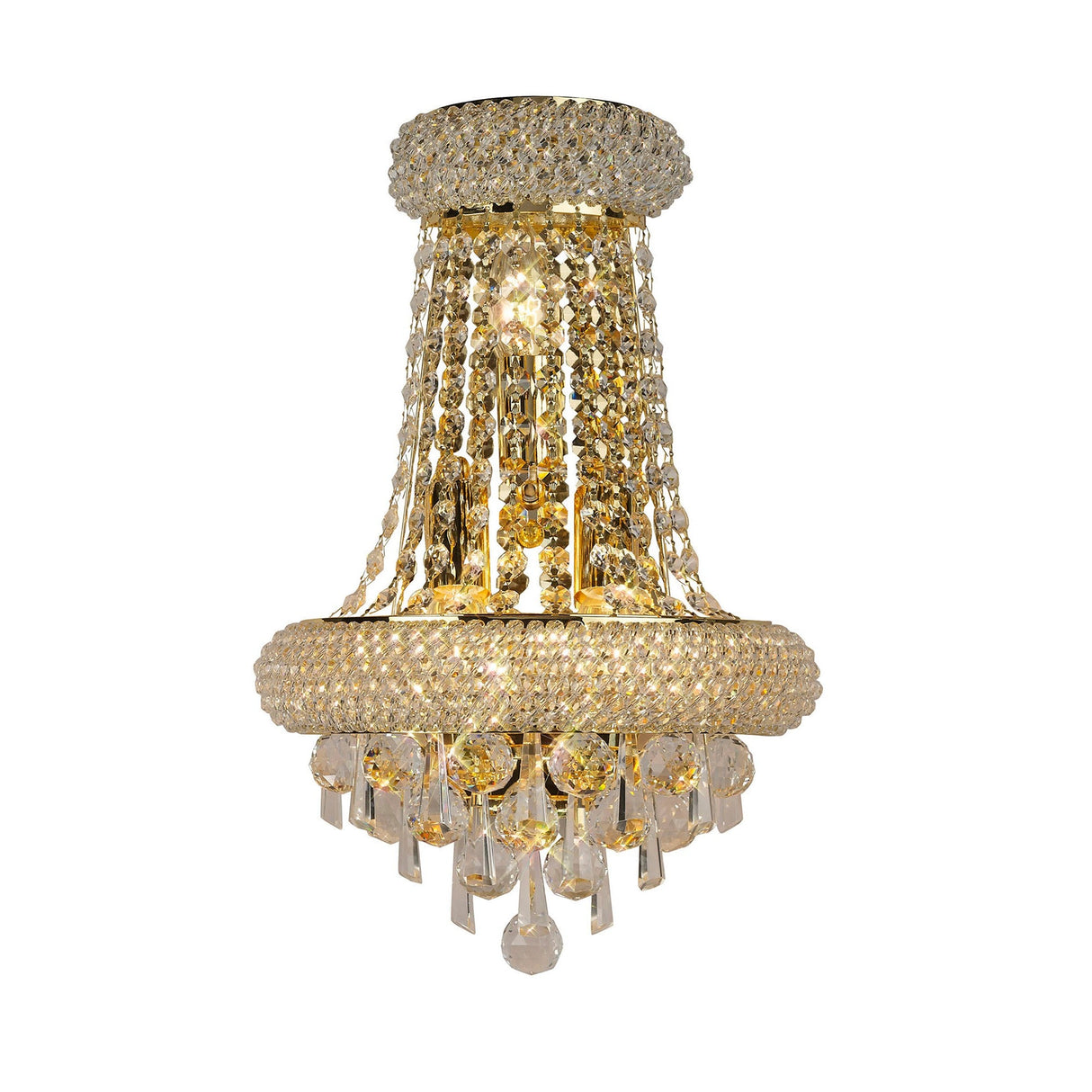 Alexandra Tall 3 Light Crystal Wall Light - Gold