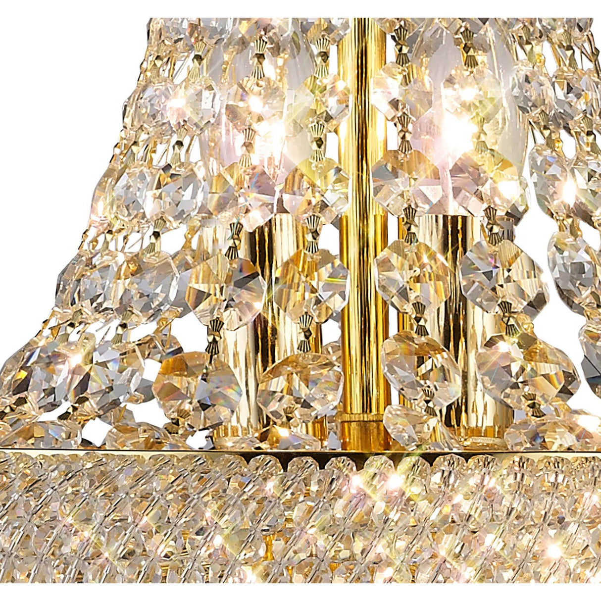 Alexandra 5 Light Crystal Table Lamp - Gold