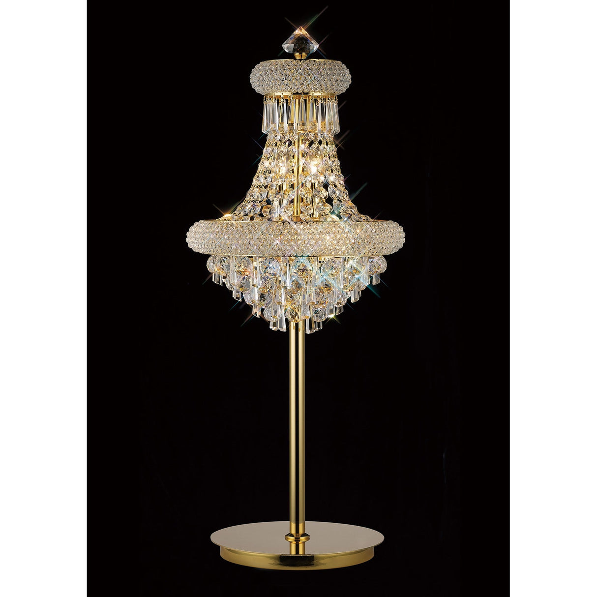 Alexandra 5 Light Crystal Table Lamp - Gold