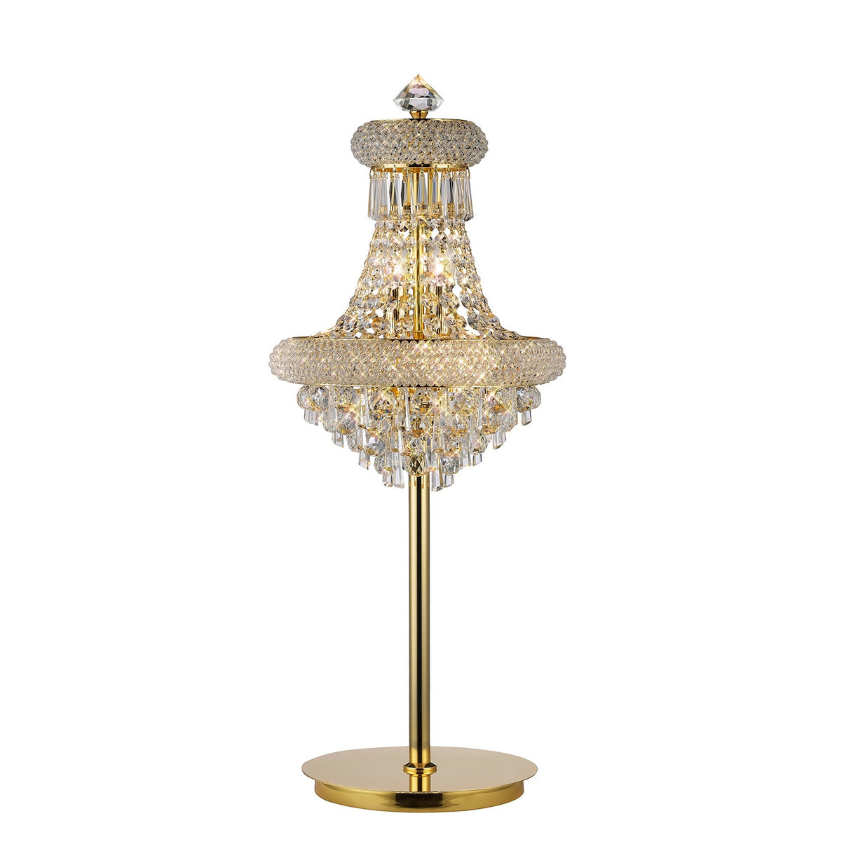 Alexandra 5 Light Crystal Table Lamp - Gold