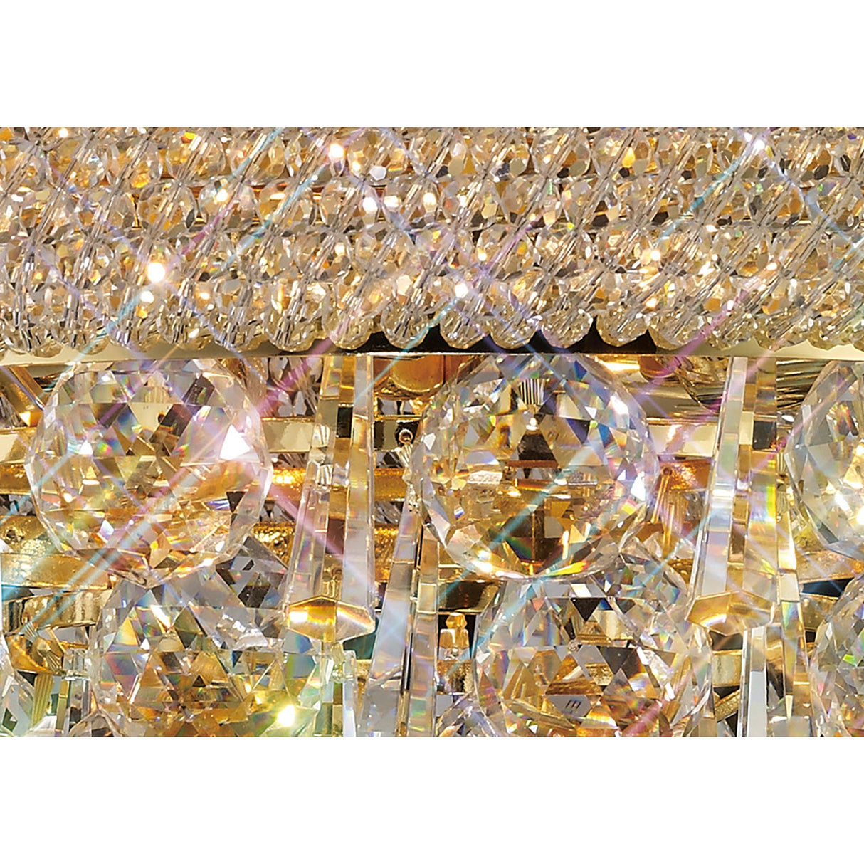 Alexandra 6 Light Crystal Flush Ceiling Light - Gold