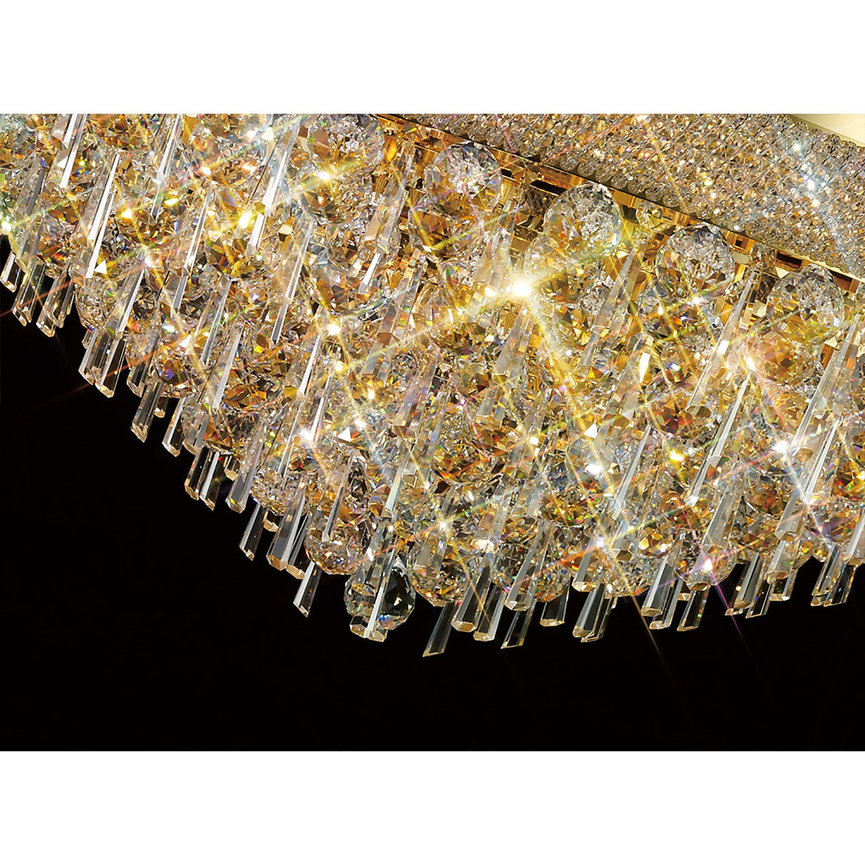 Alexandra 18 Light Crystal Flush Ceiling Light - Gold