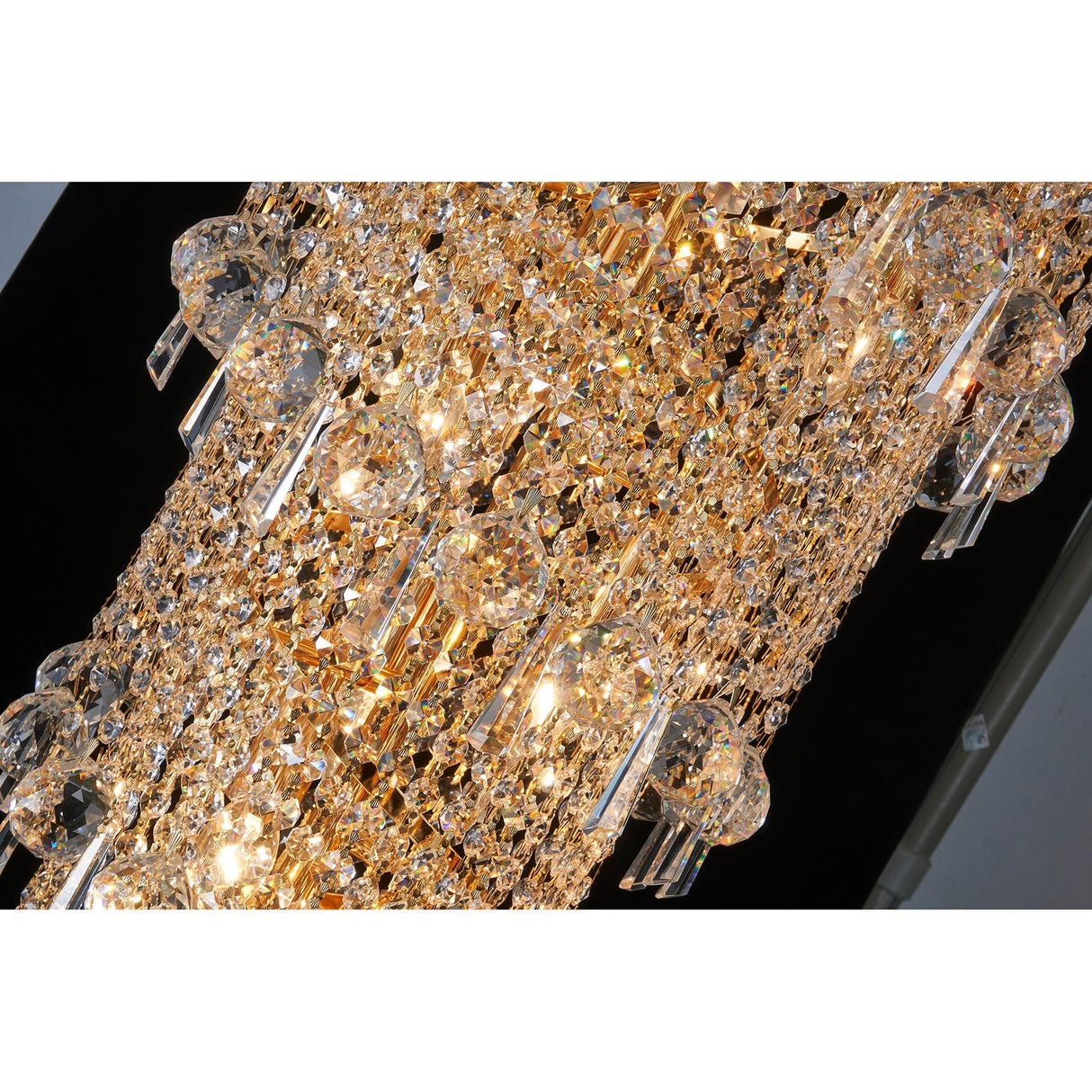 Alexandra 60cm 4 Layer Spiral 25 Light Crystal Chandelier - Gold