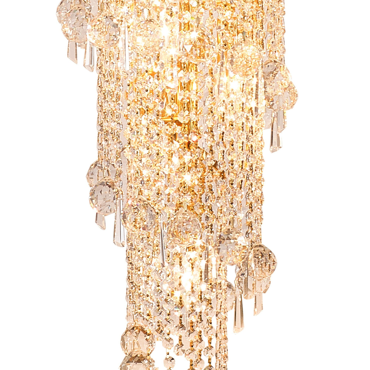 Alexandra 60cm 4 Layer Spiral 25 Light Crystal Chandelier - Gold