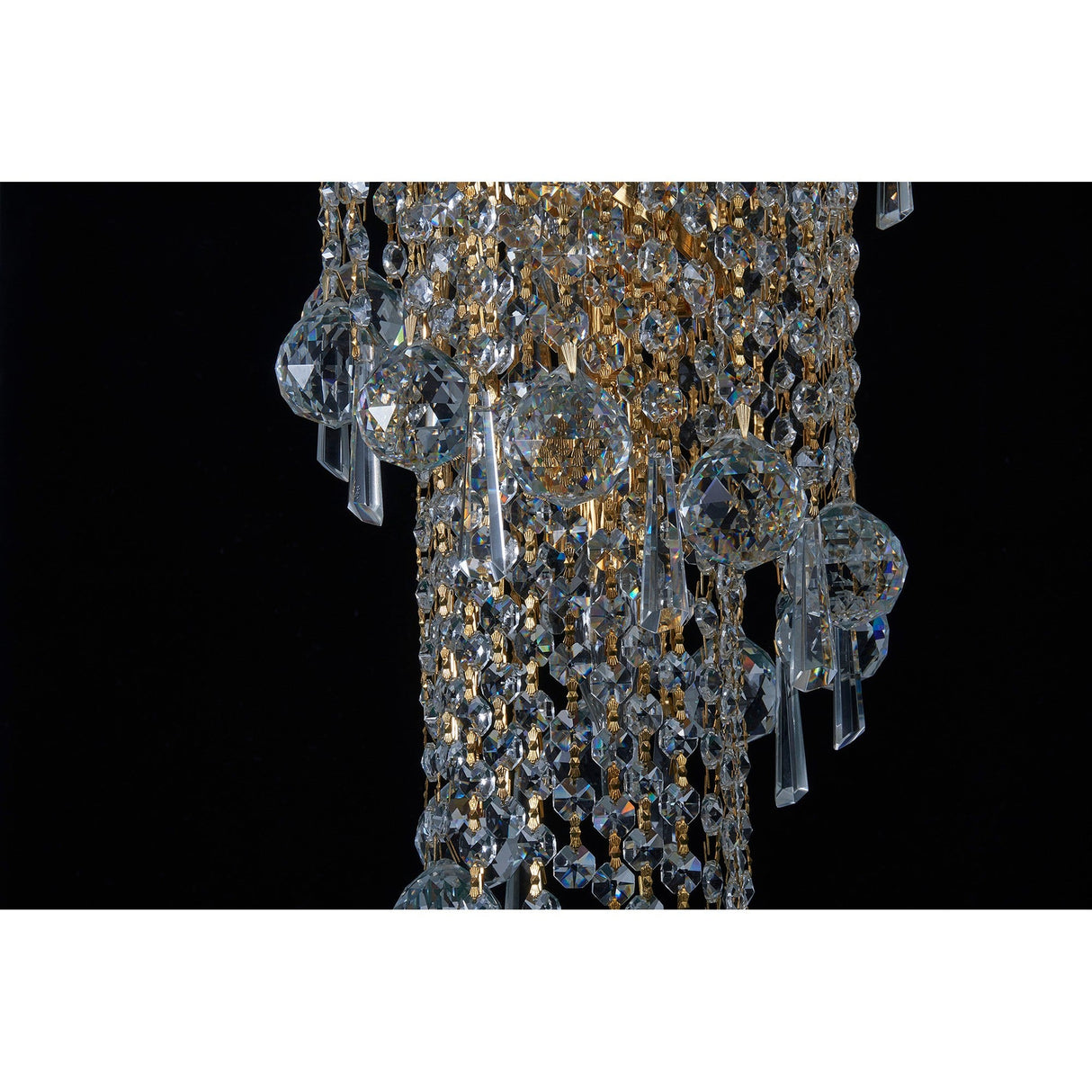 Alexandra 60cm 4 Layer Spiral 25 Light Crystal Chandelier - Gold