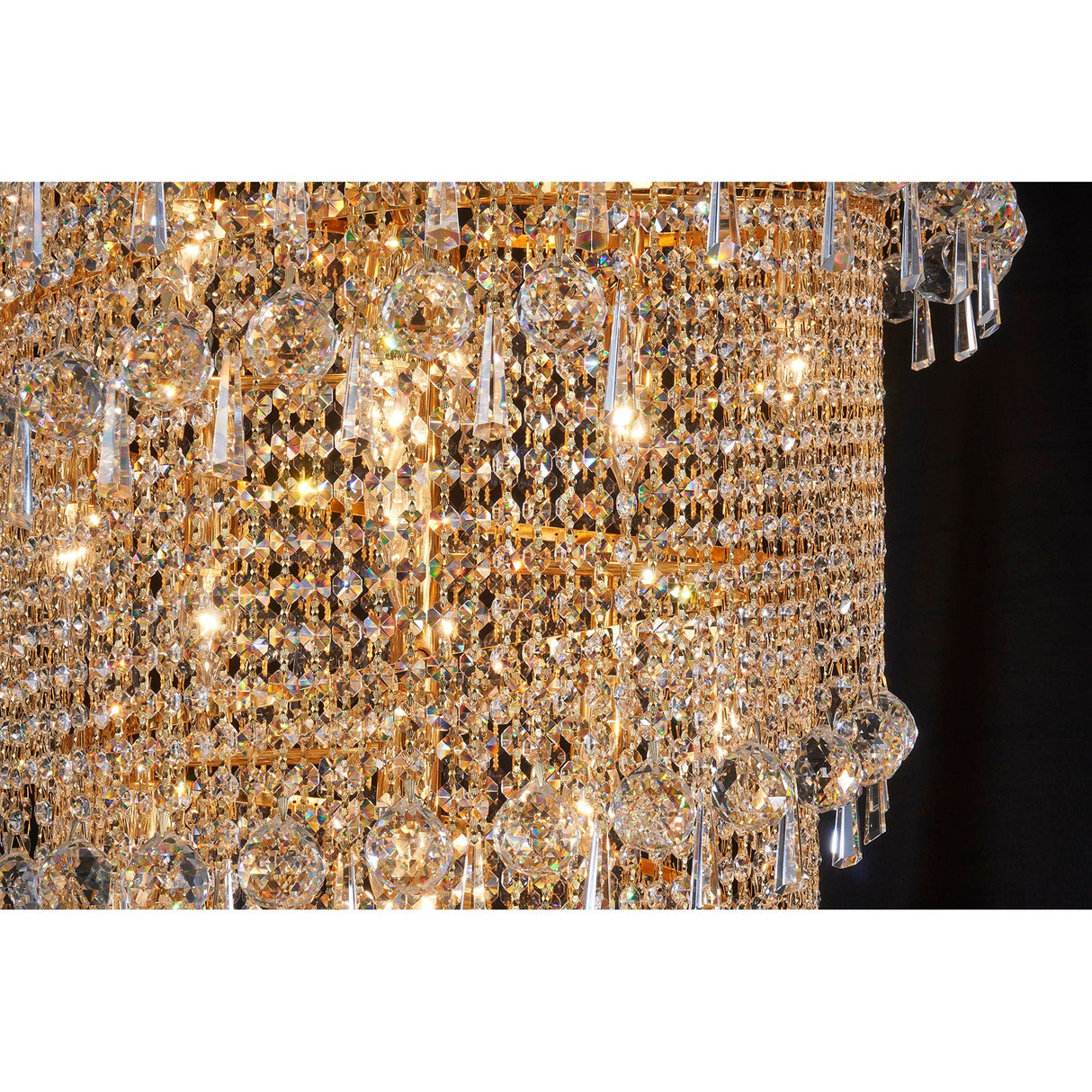 Alexandra 78cm 4 Layer Spiral 49 Light Crystal Chandelier - Gold