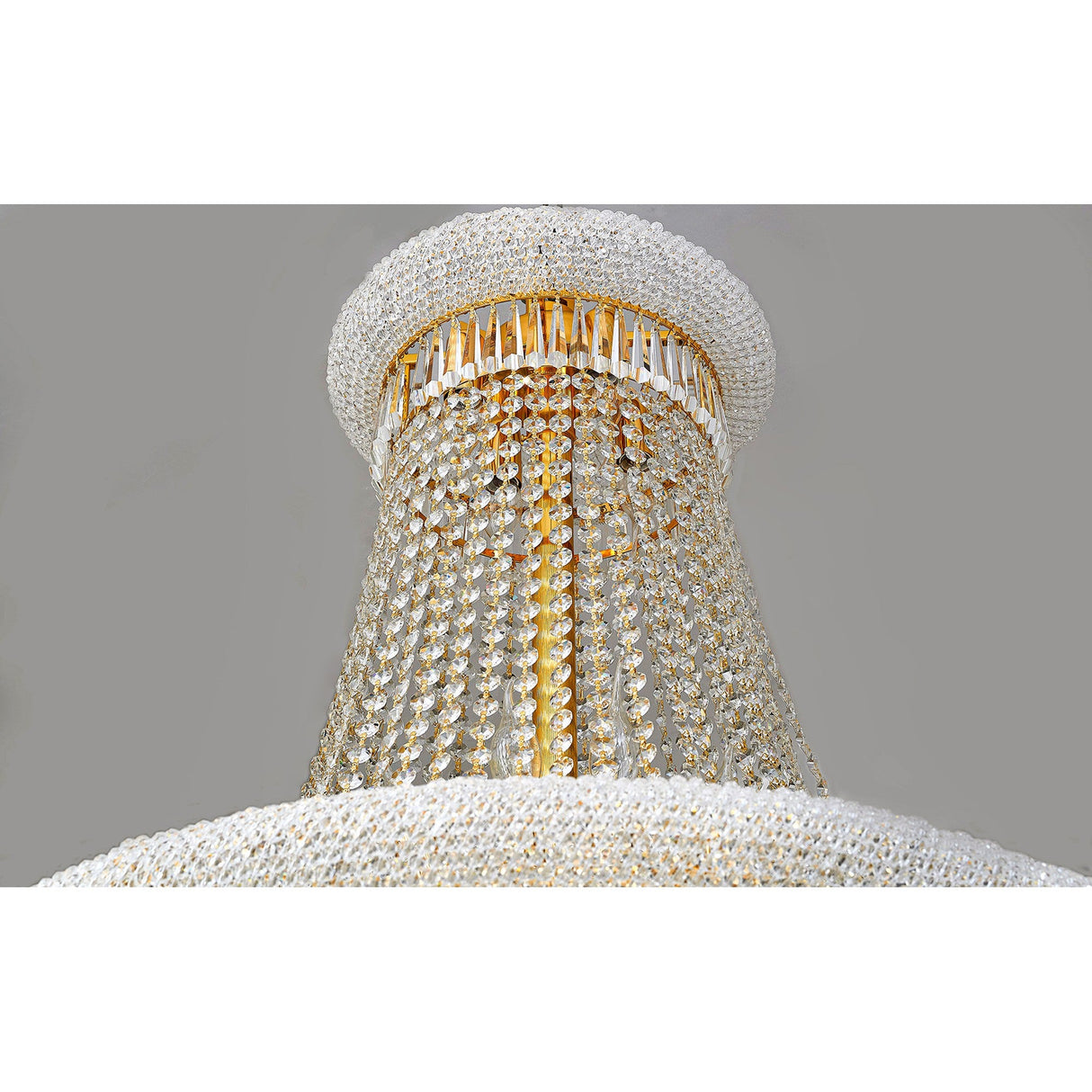 Alexandra 95cm 7 Layer Spiral 63 Light Crystal Chandelier - Gold