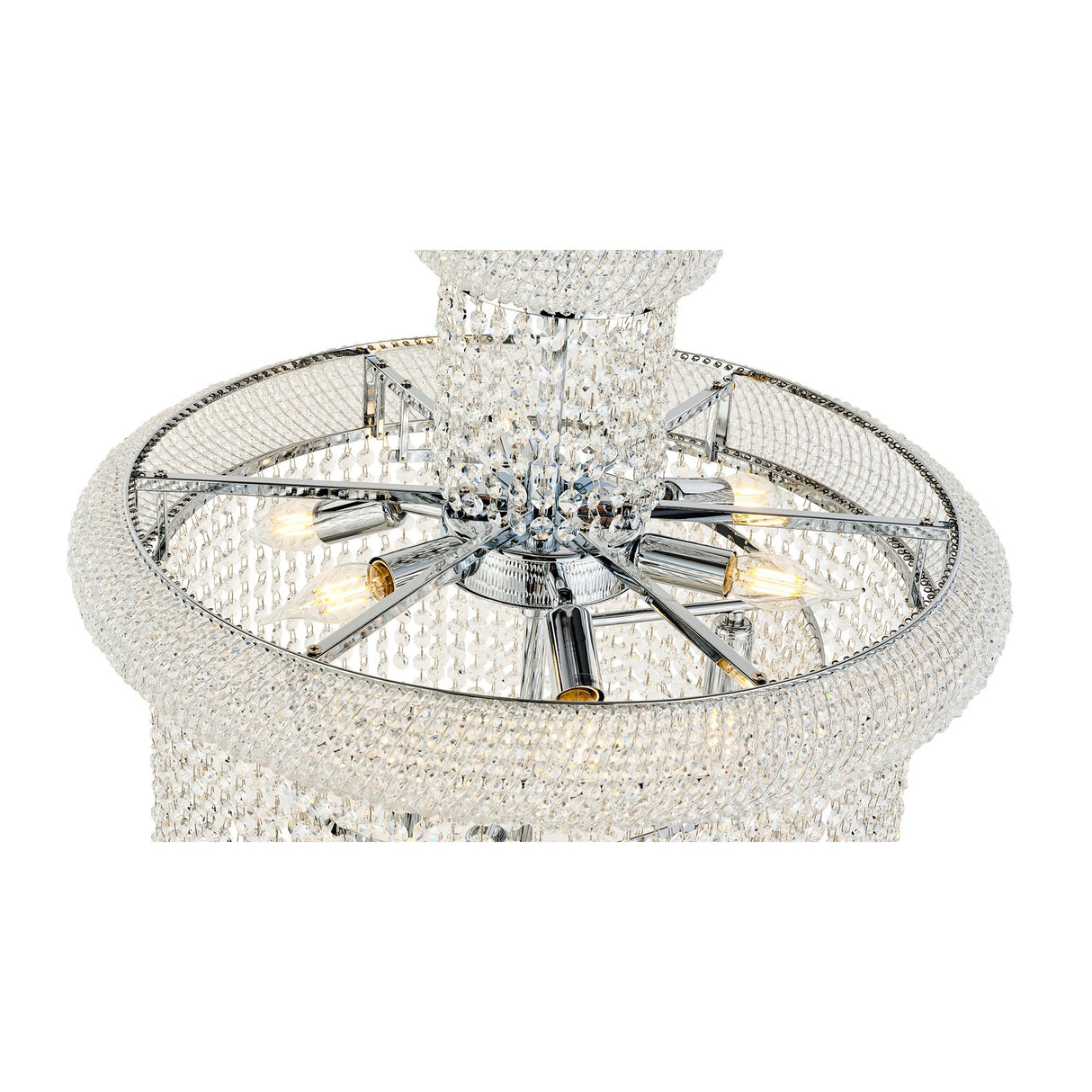 Alexandra 60cm Spiral 14 Light Crystal Chandelier - Chrome