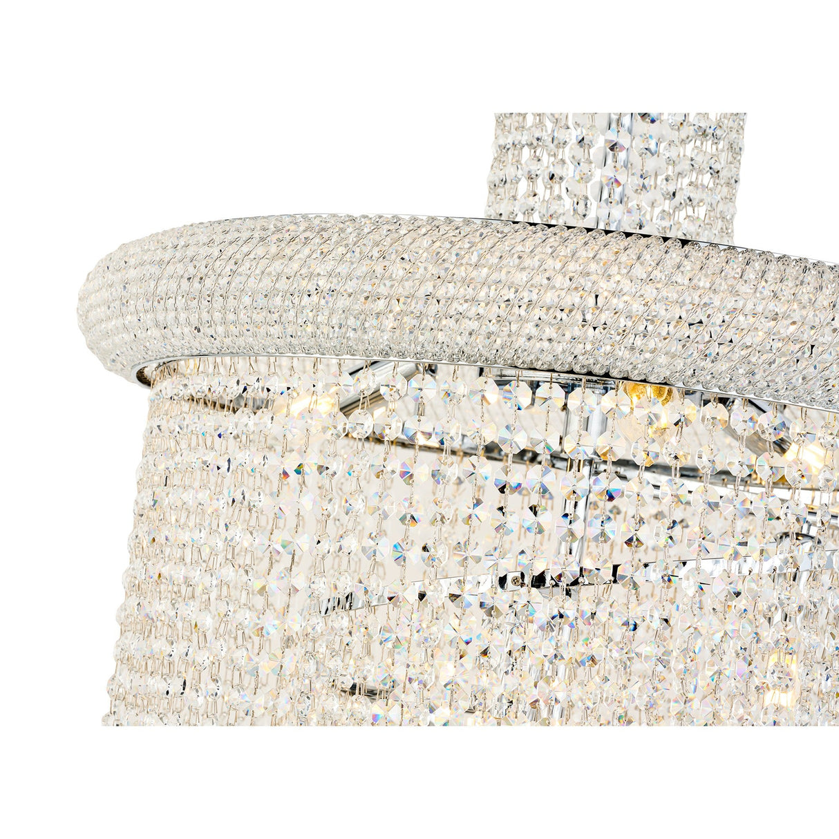 Alexandra 60cm Spiral 14 Light Crystal Chandelier - Chrome