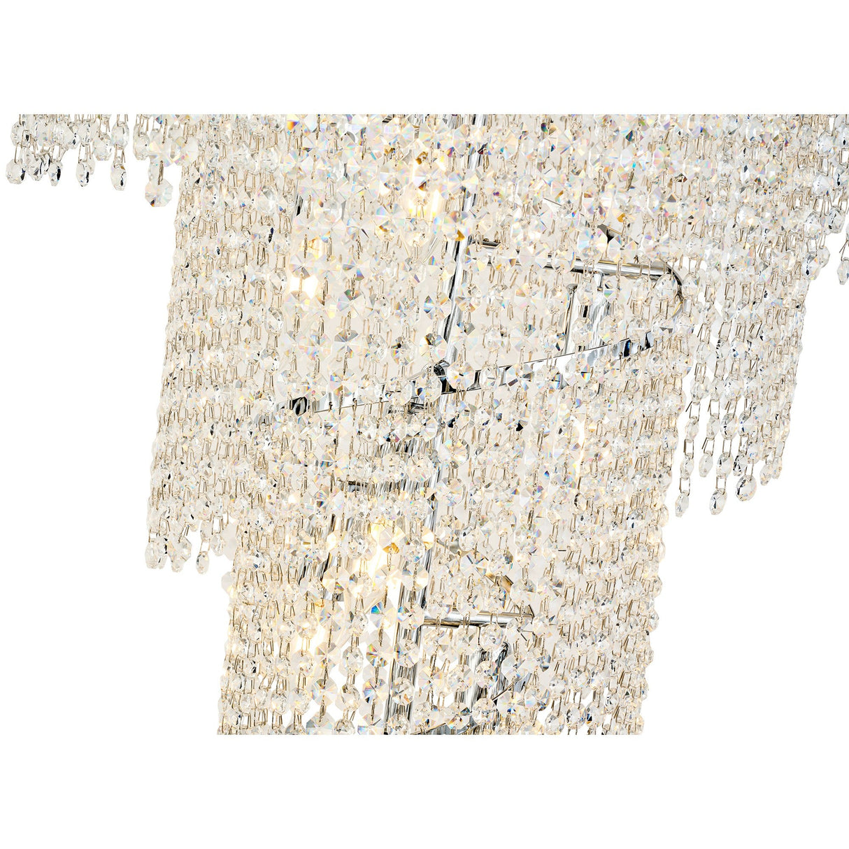 Alexandra 60cm Spiral 14 Light Crystal Chandelier - Chrome