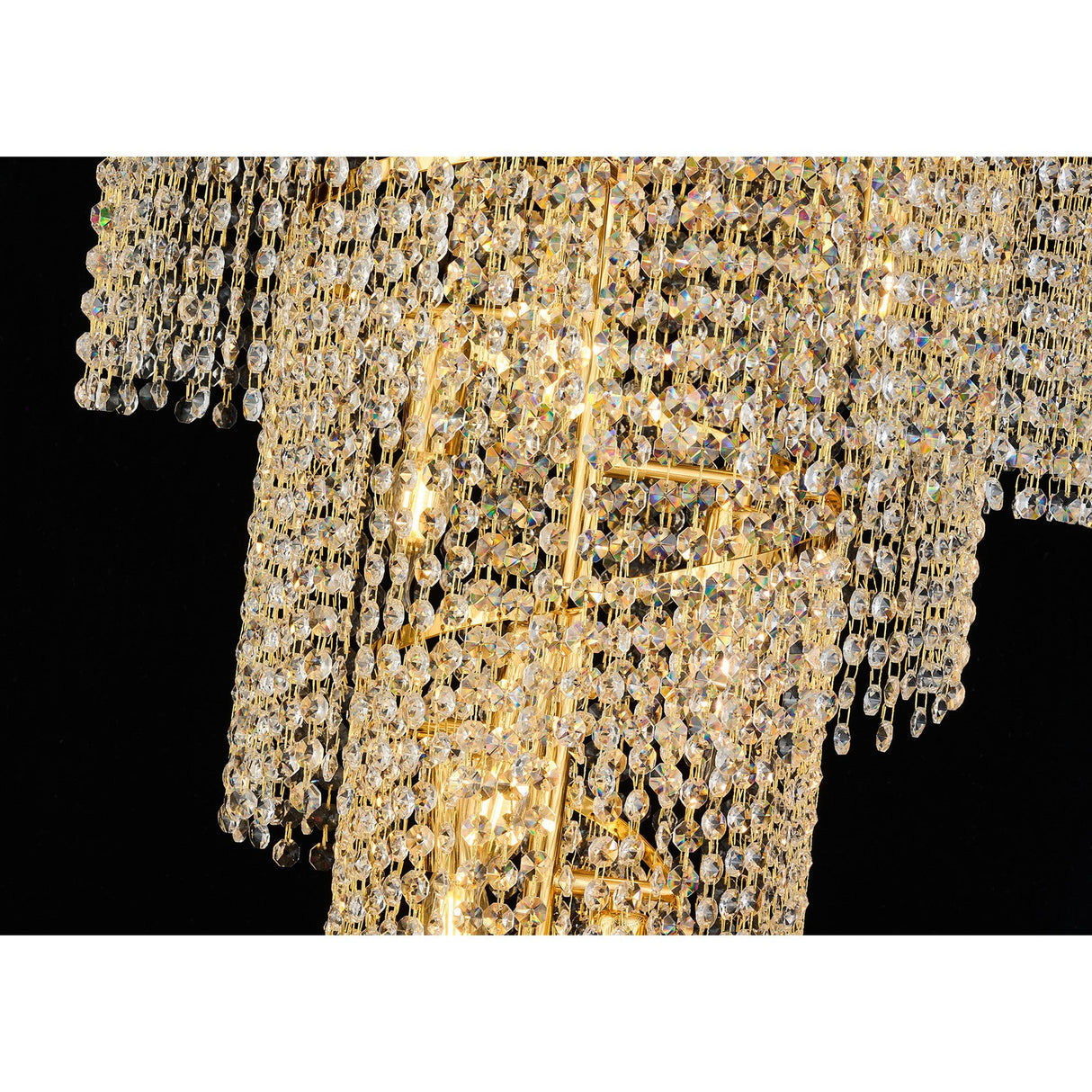 Alexandra 60cm Spiral 14 Light Crystal Chandelier - Gold