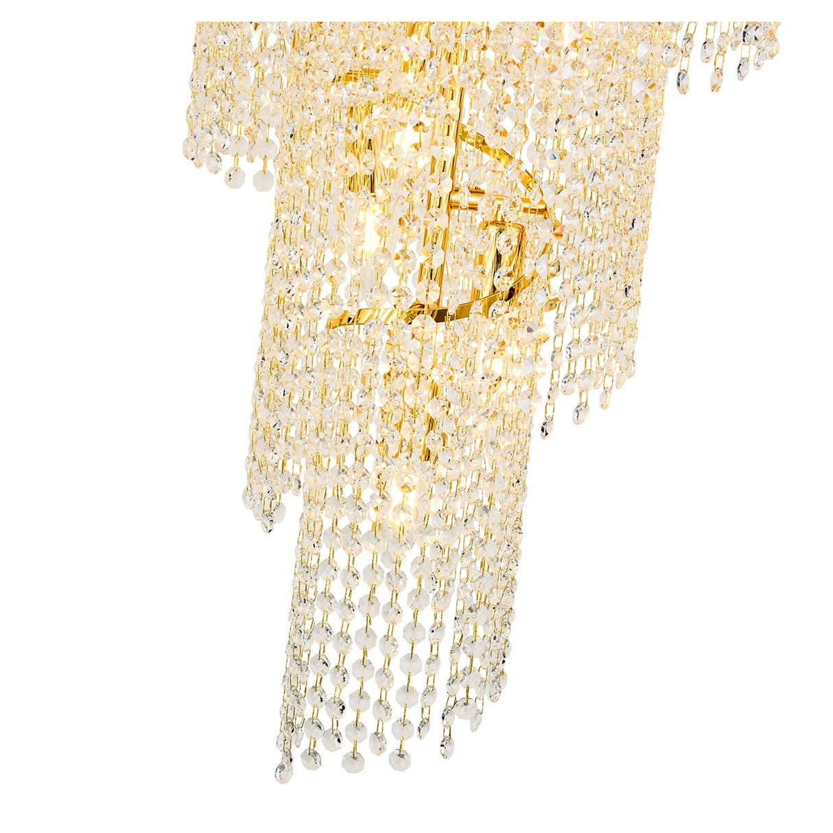 Alexandra 60cm Spiral 14 Light Crystal Chandelier - Gold