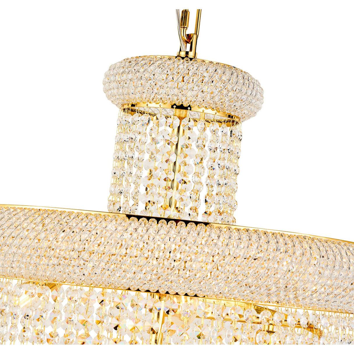 Alexandra 60cm Spiral 14 Light Crystal Chandelier - Gold